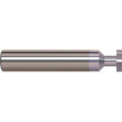 Woodruff Keyseat Cutter: 0.25″ Cut Dia, 0.062″ Cut Width, 1/4″ Shank Dia, Straight Tooth 2-1/2″ OAL, 4 Teeth, Solid Carbide, TiB2 Finish, ANSI 202, Old Standard 201