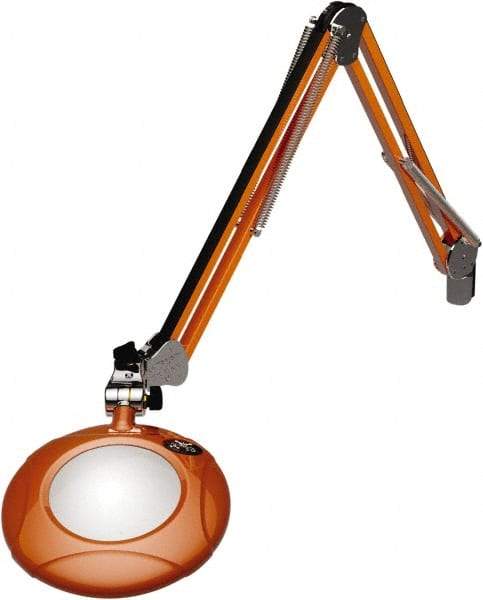 O.C. White - 43 Inch, Spring Suspension, Clamp on, LED, Brilliant Orange, Magnifying Task Light - 8 Watt, 7.5 and 15 Volt, 2x Magnification, 5 Inch Long - Benchmark Tooling