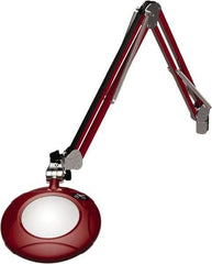 O.C. White - 43 Inch, Spring Suspension, Clamp on, LED, Blaze Red, Magnifying Task Light - 8 Watt, 7.5 and 15 Volt, 2x Magnification, 5 Inch Long - Benchmark Tooling