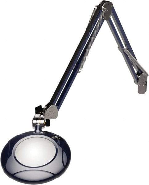 O.C. White - 43 Inch, Spring Suspension, Clamp on, LED, Spectre Blue, Magnifying Task Light - 8 Watt, 7.5 and 15 Volt, 2x Magnification, 5 Inch Long - Benchmark Tooling