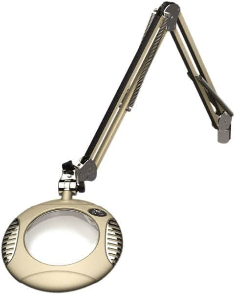 O.C. White - 43 Inch, Spring Suspension, Clamp on, LED, White, Magnifying Task Light - 8 Watt, 7.5 and 15 Volt, 2x Magnification, 6 Inch Long - Benchmark Tooling