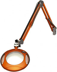 O.C. White - 43 Inch, Spring Suspension, Clamp on, LED, Brilliant Orange, Magnifying Task Light - 8 Watt, 7.5 and 15 Volt, 2x Magnification, 6 Inch Long - Benchmark Tooling