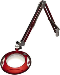 O.C. White - 43 Inch, Spring Suspension, Clamp on, LED, Blaze Red, Magnifying Task Light - 8 Watt, 7.5 and 15 Volt, 2x Magnification, 6 Inch Long - Benchmark Tooling