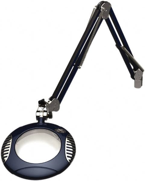 O.C. White - 43 Inch, Spring Suspension, Clamp on, LED, Spectre Blue, Magnifying Task Light - 8 Watt, 7.5 and 15 Volt, 2x Magnification, 6 Inch Long - Benchmark Tooling