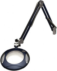 O.C. White - 43 Inch, Spring Suspension, Clamp on, LED, Spectre Blue, Magnifying Task Light - 8 Watt, 7.5 and 15 Volt, 2x Magnification, 6 Inch Long - Benchmark Tooling