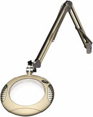 O.C. White - 43 Inch, Spring Suspension, Clamp on, LED, Shadow White, Magnifying Task Light - 8 Watt, 7.5 and 15 Volt, 2x Magnification, 5-1/4 Inch Wide, 7-1/2 Inch Long - Benchmark Tooling