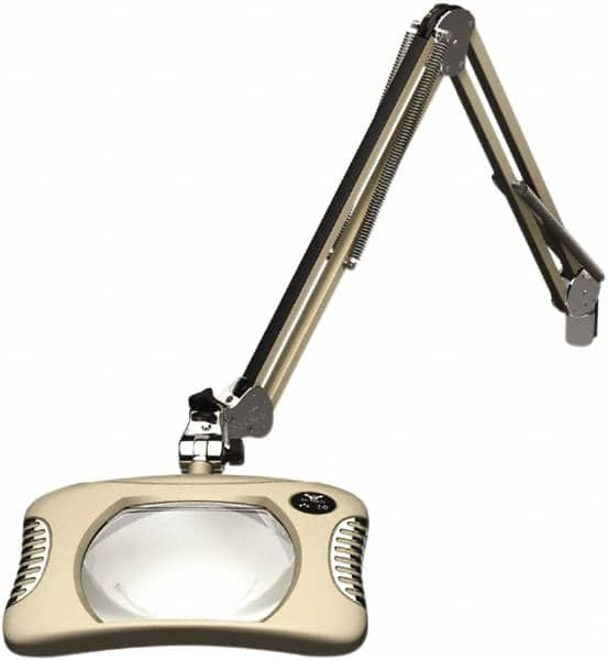 O.C. White - 43 Inch, Spring Suspension, Clamp on, LED, White, Magnifying Task Light - 8 Watt, 7.5 and 15 Volt, 2x Magnification, 5-1/4 Inch Wide, 7 Inch Long - Benchmark Tooling