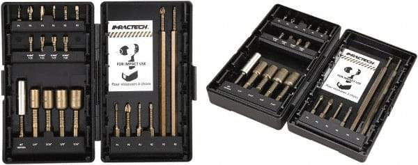 VEGA Industries - 21 Piece, Impact Driver Bit Set - #1 to #3, 1/4" Hex Drive, Phillips, Square, Torx Point - Benchmark Tooling