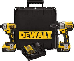 DeWALT - 20 Volt Cordless Tool Combination Kit - Includes 1/2" Brushless Hammerdrill & 1/4" Brushless Compact Impact Driver, Lithium-Ion Battery Included - Benchmark Tooling