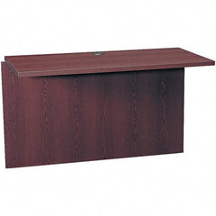 Hon - Woodgrain Laminate Return/Bridge Shell Desk - 47" Wide x 24" Deep x 29-1/2" High, Mahogany - Benchmark Tooling