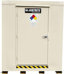 Justrite - 2 Drum, 88 Gal Sump Capacity, Locker - 6' Long x 3-1/2' Wide x 6.25' High, Galvanized Steel - Benchmark Tooling