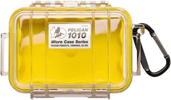Pelican Products, Inc. - 4-1/16" Wide x 2-1/8" High, Clamshell Hard Case - Clear/Yellow, Polycarbonate - Benchmark Tooling