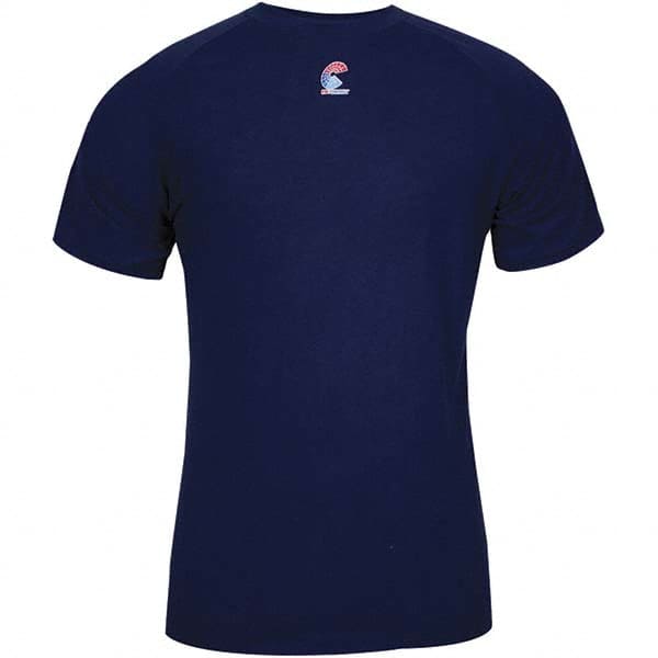 National Safety Apparel - Size 2XL Navy Blue Flame Resistant/Retardant Short Sleeve Base Layer Shirt - Benchmark Tooling