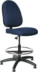 Bevco - 20 to 27-1/2" High Adjustable Height Swivel Stool - 27" Wide x 27" Deep, 100% Olefin Seat, Navy - Benchmark Tooling