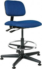 Bevco - 19-1/2 to 27" High Adjustable Height Swivel Stool - 27" Wide x 27" Deep, 100% Olefin Seat, Royal Blue - Benchmark Tooling