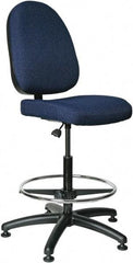 Bevco - 24 to 34" High Adjustable Height Swivel Stool - 27" Wide x 27" Deep, 100% Olefin Seat, Navy - Benchmark Tooling