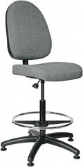 Bevco - 24 to 34" High Adjustable Height Swivel Stool - 27" Wide x 27" Deep, 100% Olefin Seat, Gray - Benchmark Tooling