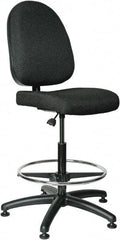 Bevco - 24 to 34" High Adjustable Height Swivel Stool - 27" Wide x 27" Deep, 100% Olefin Seat, Black - Benchmark Tooling