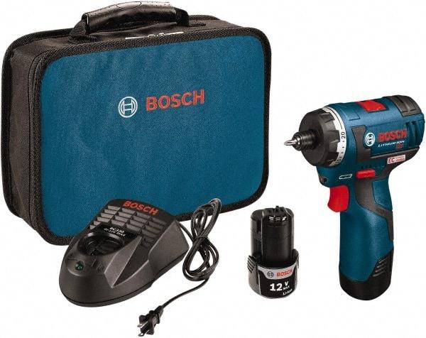 Bosch - 12 Volt 3/8" Chuck Pistol Grip Handle Cordless Drill - 0-400 & 0-1400 RPM, Reversible, 2 Lithium-Ion Batteries Included - Benchmark Tooling