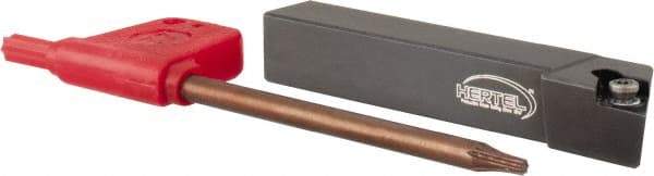Hertel - SDJC, Right Hand Cut, 5/8" Shank Height x 5/8" Shank Width, Positive Rake Indexable Turning Toolholder - 4-1/2" OAL, DC..32.52 Insert Compatibility, Series Screw-Type - Benchmark Tooling