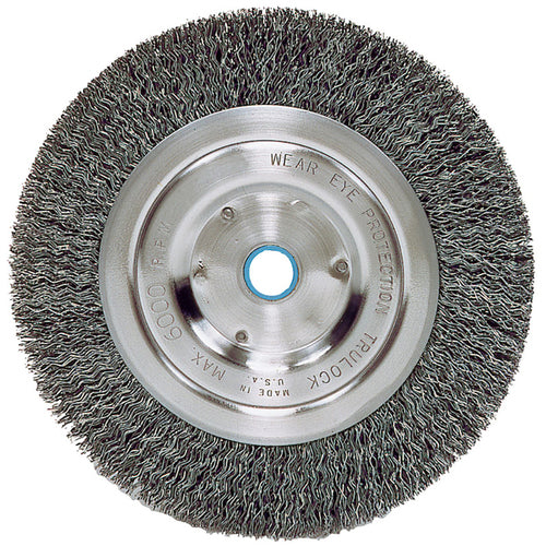 ‎Vortec Pro 6″ Narrow Face Crimped Wire Wheel, .014″ Steel Fill, 5/8″-1/2″ Arbor Hole, Retail Pack - Benchmark Tooling