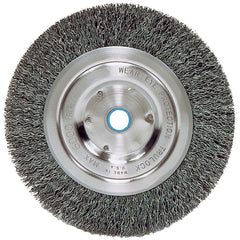 ‎Vortec Pro 6″ Narrow Face Crimped Wire Wheel, .008″ Steel Fill, 5/8″-1/2″ Arbor Hole, Retail Pack - Benchmark Tooling