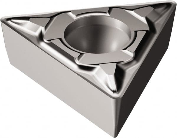 Sandvik Coromant - TCMT221 MF Grade 1105 Carbide Turning Insert - TiAlN Finish, 60° Triangle, 1/4" Inscr Circle, 1/8" Thick, 1/64" Corner Radius - Benchmark Tooling