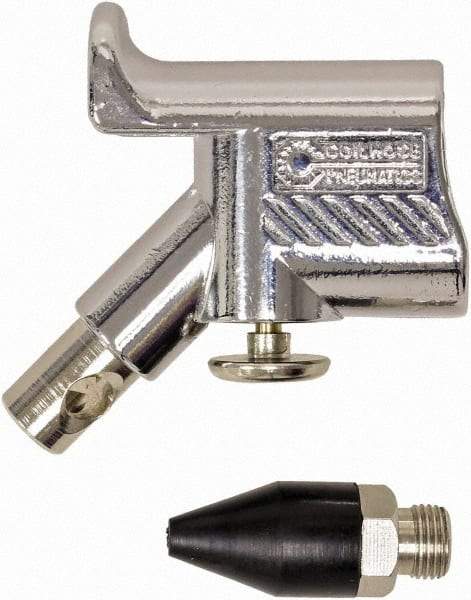 Coilhose Pneumatics - Pocket Blow Gun Kit - 1/4 NPT Inlet, 150 Max psi, Chrome Plated Zinc Hose - Benchmark Tooling