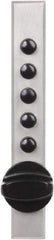 Kaba Access - 14 to 20 Gauge" Door Thickness, Satin Chrome Pushbutton Knob Lockset - 1 Code, Zamak3, Nonkey Override Cylinder - Benchmark Tooling