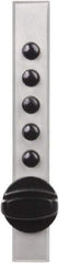 Kaba Access - 14 to 20 Gauge" Door Thickness, Satin Chrome Pushbutton Knob Lockset - 1 Code, Zamak3, Nonkey Override Cylinder - Benchmark Tooling