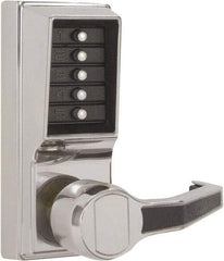 Kaba Access - Combination Entry Lever Lockset - 2-3/4" Back Set, No Cylinder, Zamak3, Satin Chrome Finish - Benchmark Tooling