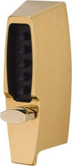 Kaba Access - 1-3/8 to 2-1/4" Door Thickness, Bright Brass Finish, Push Button Deadbolt - Nonhanded Handling, Combination Override, Keyless Cylinder - Benchmark Tooling