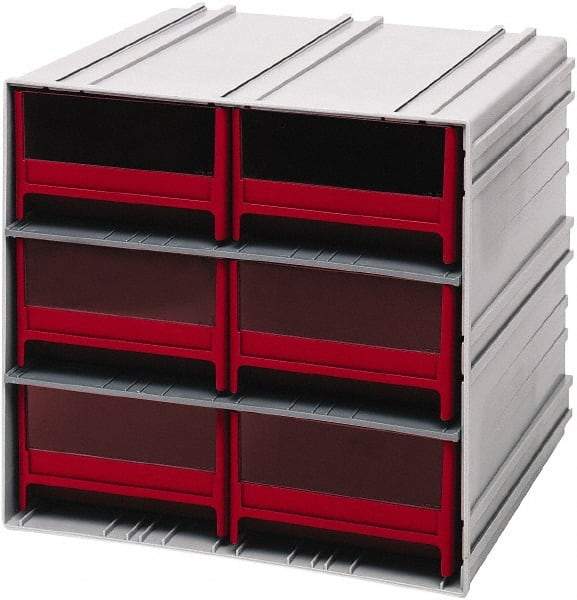 Quantum Storage - 6 Drawer, 6 Compartment, Small Parts Drawer Cabinet System - 11-3/8" Deep x 11-3/4" Wide x 11" High - Benchmark Tooling