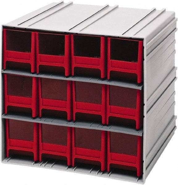 Quantum Storage - 12 Drawer, 12 Compartment, Small Parts Drawer Cabinet System - 11-3/8" Deep x 11-3/4" Wide x 11" High - Benchmark Tooling