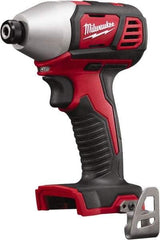 Milwaukee Tool - 18 Volt, 1/4" Drive, 125 Ft/Lb Torque, Cordless Impact Driver - Pistol Grip Handle, 2750 RPM, Lithium-Ion, Bare Tool - Benchmark Tooling