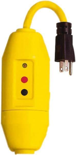 Tower - 1 Outlet, 125 Volt, 15 Amp, Yellow, Load Side User Attachable Inline GFCI - 1-15P NEMA Configuration, cUL, UL File E174279 - Benchmark Tooling