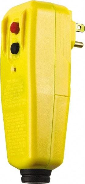 Tower - 1 Outlet, 125 Volt, 15 Amp, Yellow, Right Angle GFCI Plug - 1-15P NEMA Configuration, cUL, UL File E174279 - Benchmark Tooling