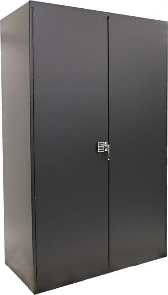 Valley Craft - 3 Shelf Security Storage Cabinet - Steel, 48" Wide x 24" Deep x 72" High, Gray - Benchmark Tooling