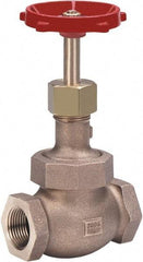 Milwaukee Valve - 1/2" Pipe, Threaded (NPT) Ends, Bronze Integral Globe Valve - Bronze Disc, Union Bonnet, 600 psi WOG, 300 psi WSP, Class 300 - Benchmark Tooling