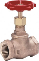 Milwaukee Valve - 1/2" Pipe, Threaded (NPT) Ends, Bronze Integral Globe Valve - Bronze Disc, Threaded Bonnet, 200 psi WOG, 125 psi WSP, Class 125 - Benchmark Tooling