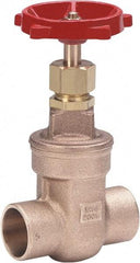 Milwaukee Valve - 1/2" Pipe, Class 125, Threaded (NPT) Bronze Solid Wedge Stem Gate Valve - 200 WOG, 125 WSP, Threaded Bonnet, For Use with Water, Oil & Gas - Benchmark Tooling