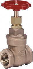 Milwaukee Valve - 1/2" Pipe, Class 125, Threaded (NPT) Bronze Solid Wedge Stem Gate Valve - 200 WOG, 125 WSP, Threaded Bonnet, For Use with Water, Oil & Gas - Benchmark Tooling