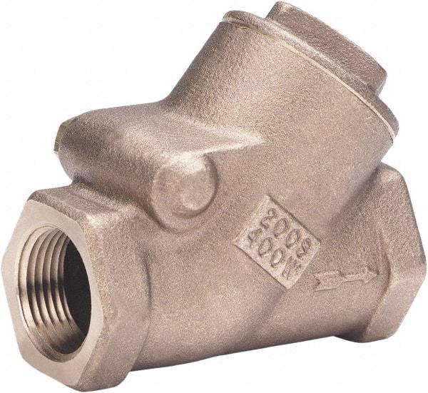 Milwaukee Valve - 2" Bronze Check Valve - Check Valve, Threaded (NPT), 400 WOG - Benchmark Tooling