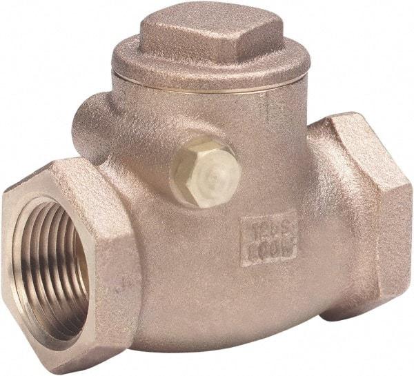 Milwaukee Valve - 1-1/2" Bronze Check Valve - Check Valve, Threaded (NPT), 200 WOG - Benchmark Tooling