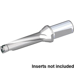 Kennametal - 3.15" Max Drill Depth, 4xD, 0.79" Diam, Indexable Insert Drill - 2 Inserts, 32mm Shank Diam, Whistle Notch Shank - Benchmark Tooling