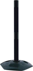Tensator - 57" High, 2-1/2" Pole Diam, Receiver Post - 19" Base Diam, Octagon Recycled Rubber Base, Red Plastic Post, Tape, Dual Line Tape, For Outdoor Use - Benchmark Tooling