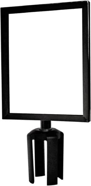 Tensator - 11-1/2" High x 11-1/2" Long x 9" Wide Barrier Sign Frame - Powder Coated Steel, Satin Black Finish, Satin Black, Use with Tensabarrier - Benchmark Tooling