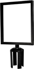 Tensator - 11-1/2" High x 11-1/2" Long x 9" Wide Barrier Sign Frame - Powder Coated Steel, Satin Black Finish, Satin Black, Use with Tensabarrier - Benchmark Tooling