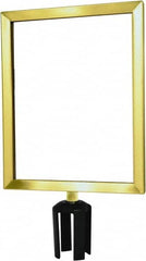 Tensator - 14-1/2" High x 14-1/2" Long x 11-1/2" Wide Barrier Sign Frame - Powder Coated Steel, Satin Brass Finish, Satin Brass, Use with Tensabarrier - Benchmark Tooling