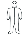 White SMMMS Coverall w/ Zipper Front, Hood, Boots & Elastic Wrists Large - Benchmark Tooling
